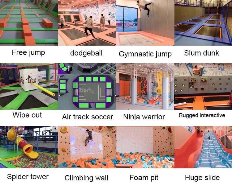Commercial Jumping Park Trampoline with Warrior Ninja for Kids and Adults