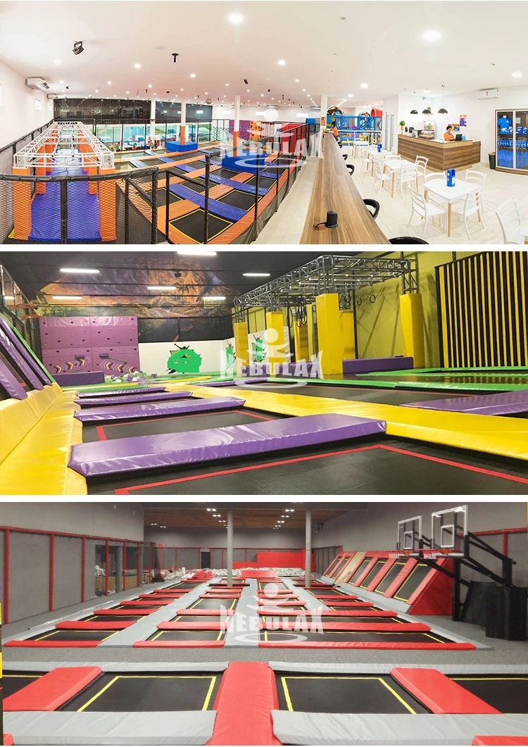 Professional Eco-Friendly Safety Free Jump Children Big Indoor Jump Trampoline with Ninja Warrior Dodge Ball