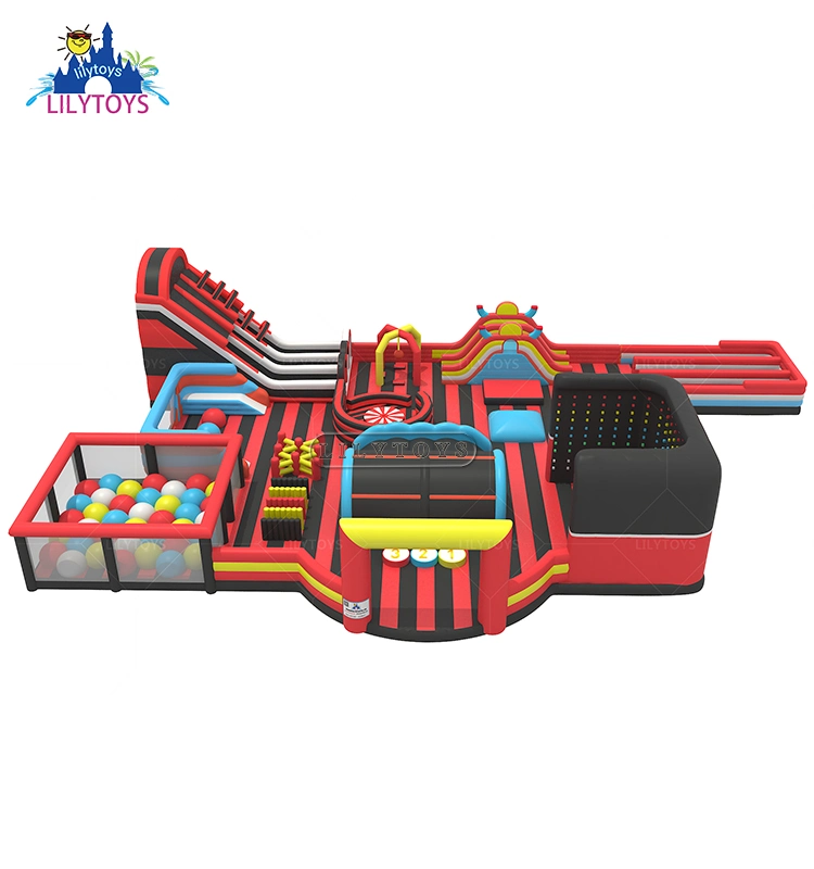 2019 Lilytoys New Design Inflatable Large Bouncing Trampoline, Indoor/Outdoor Inflatable Large Funcity for Adult Kids, Inflatable Large Slide Trampoline
