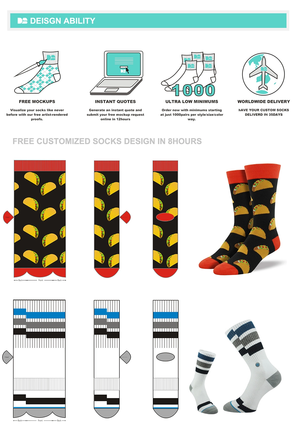 Customized Anti Slip Trampoline Grips Kids Ankle Socks