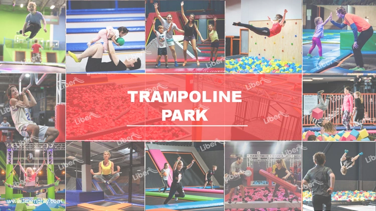 Large Professional Fitness Trampoline Park with Olympic Trampoline Mat
