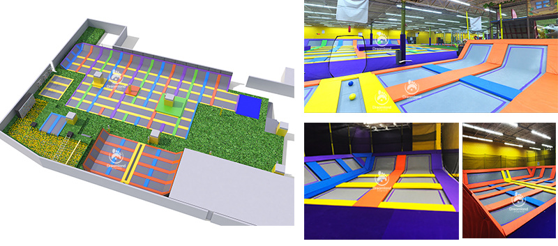Indoor Extreme Sports Customized Trampoline Parkour Equipment Kids Trampoline with Jumping Ninja Warrior Obstacle Course
