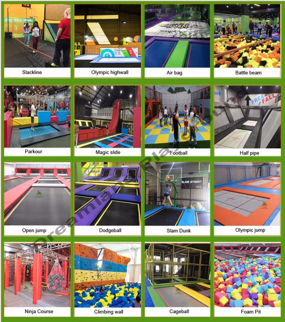 Newest Design Indoor Teenager Gymnastic Trampoline Park Sky Zone Jumping Bounce Bed Trampoline with Kids Indoor Trampoline Park