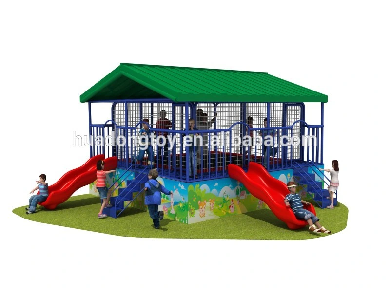 Kids Indoor and Outdoor Trampoline Bed with Roof