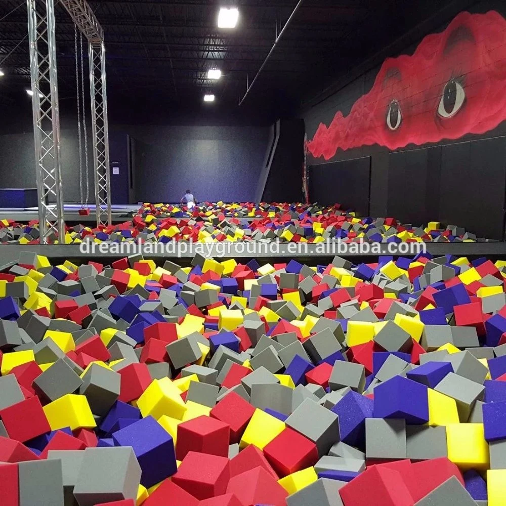 Popular Adult Adventure Ninja Warrior Course with Indoor Trampoline and Soft Foam Cubes