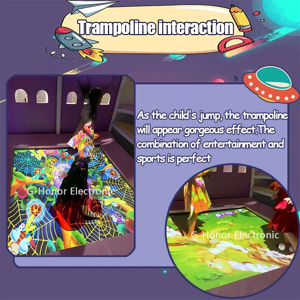 Popular Ar Interactive Projector 3D Hologram Interactive Trampoline Projection Game Simulator Trampoline Interactive Projection Game Machine