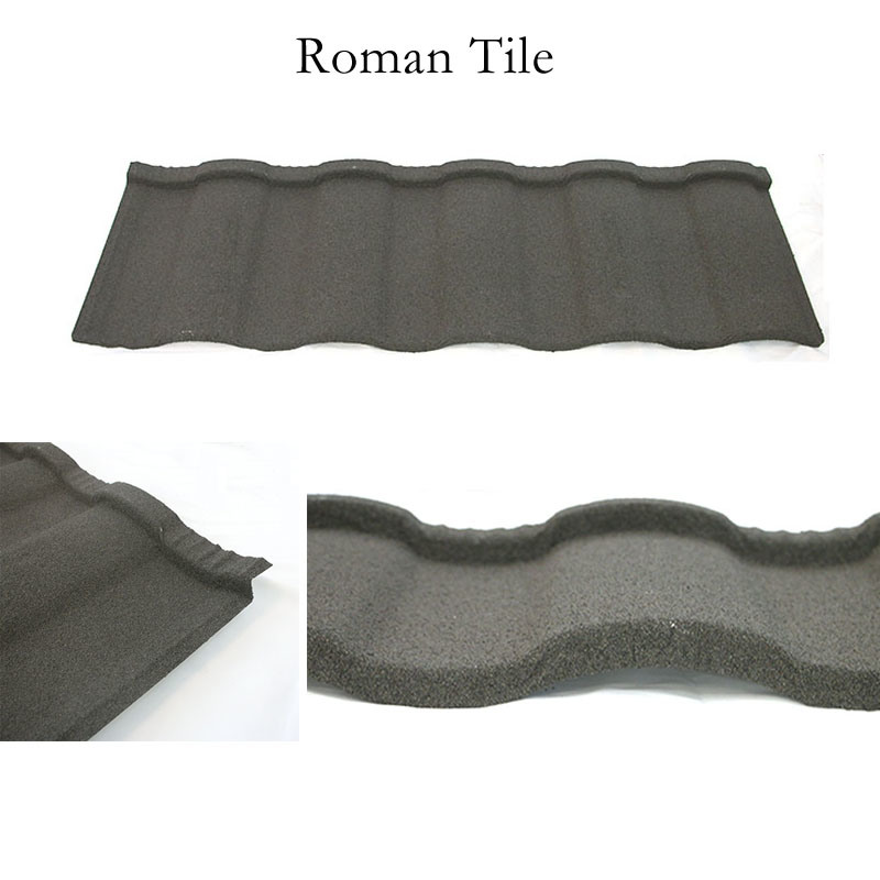 Plain Double Roman Roof Tiles in Bangledash Outdoor Stone Coated Metal Roof Tile