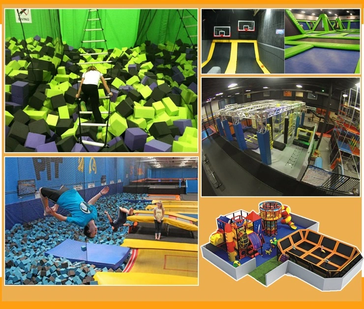 Wholesale Children Games Square Trampoline Park Ninja Warrior Trampoline Park