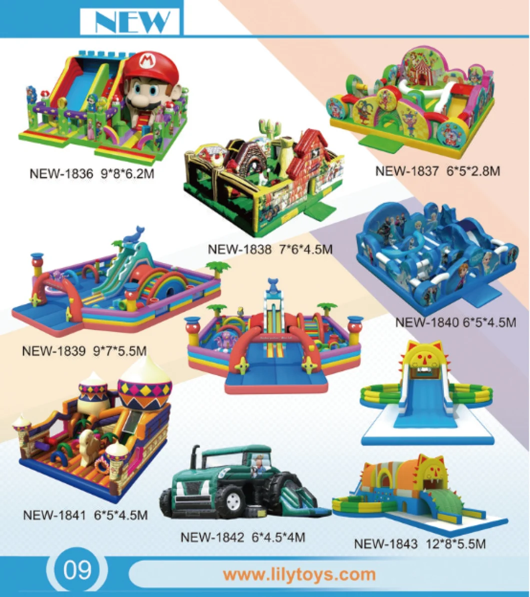 2019 New Design Inflatable Slide Equipment for Kids, Inflatable Fun City, Climbing Trampoline Fun World