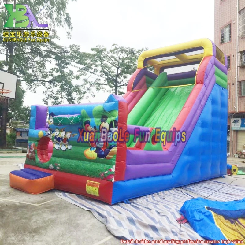 Giant Inflatable Dry Slide with Basketball Hoop, PVC Bouncy Trampoline Jumping Slide