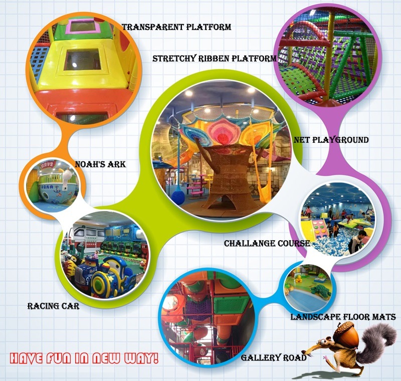 Small Indoor Playground with Trampoline Park for Kids