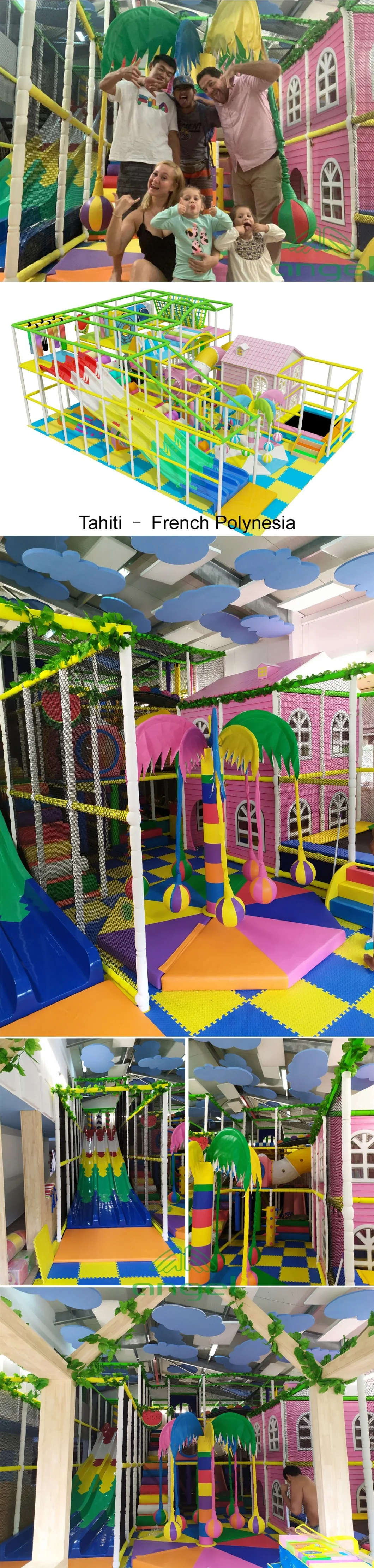 Customized Large Kids Indoor Playground Equipment with Trampoline Park