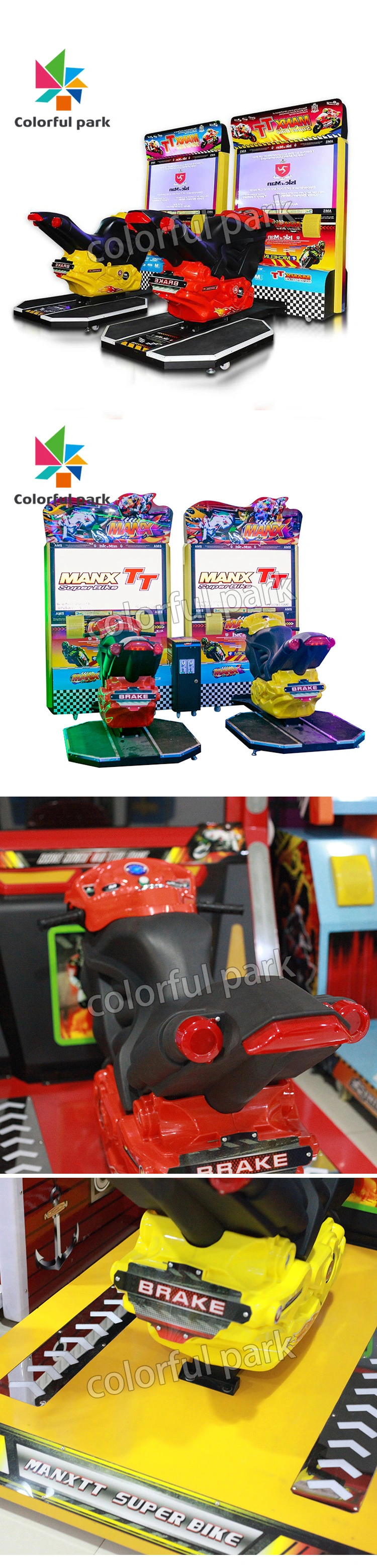 Colorful Park Coin Operated Racing Game Amusement Park Game Machine Tt Moto Arcade Game