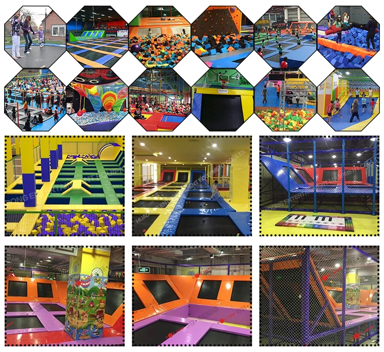 Commercial Rectangular Bungee Jumping Kid Trampoline Park for Sale
