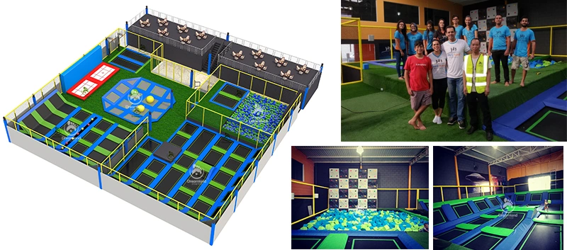 Large Kids Fun Sports Trampoline, Indoor Climbing Wall Playound Amusement Park