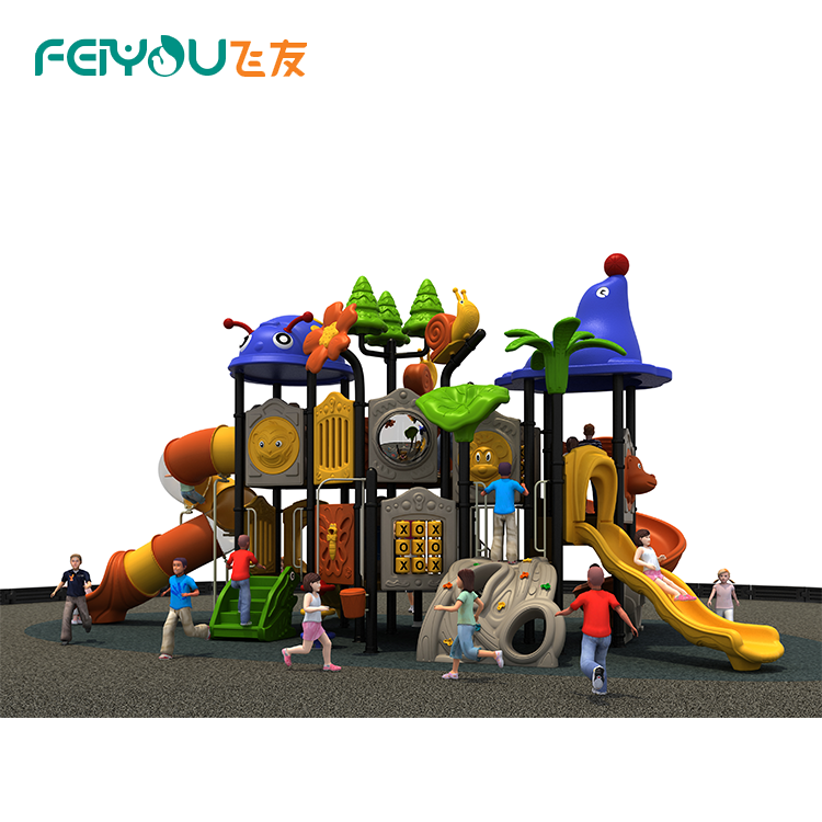 Feiyou Widely Used School Kids Plastic Slide Children Outdoor Trampoline Park Equipment Playground