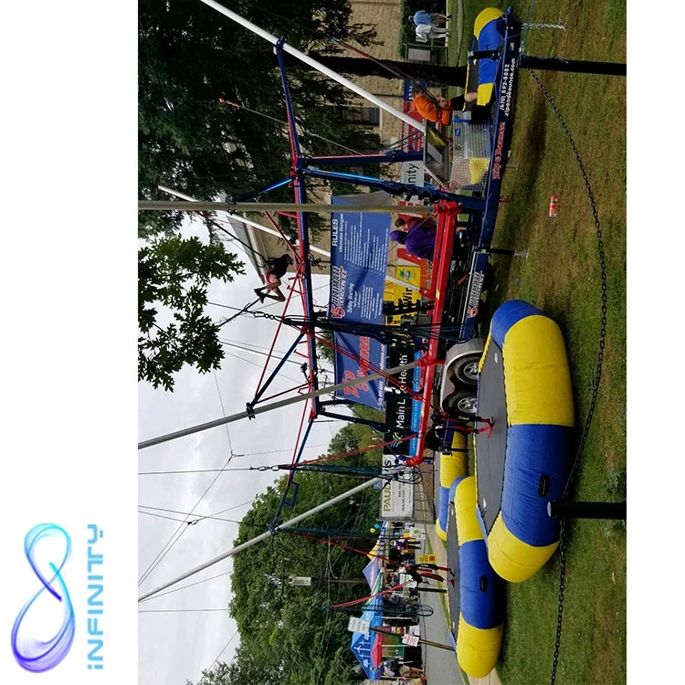 PVC Euro Bungee Jumping Trampoline Outdoor Amusement Park Inflatable Sport Games Bungee Trampoline