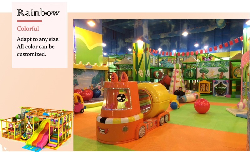 Rainbow Colorful Theme Gym for Sale Indoor Playground Children Small Trampoline Park