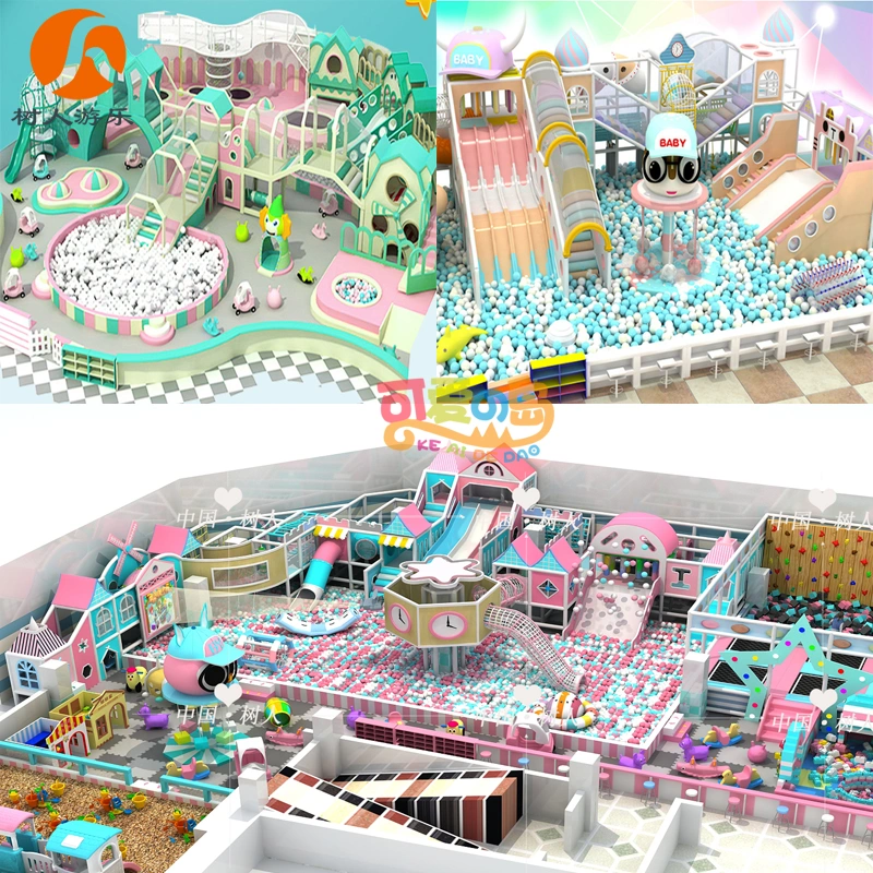 Luxurious Toddlers Customized Indoor Playground Equipment & Naughty Castle with Trampoline