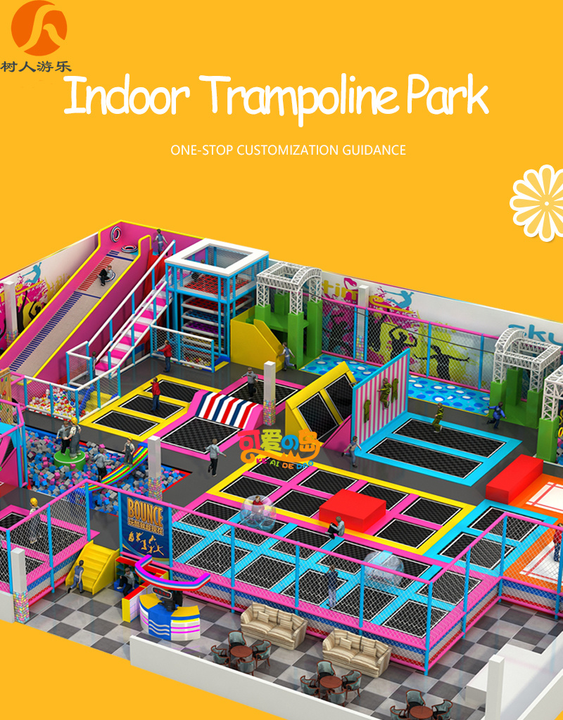 Indoor Soft Playground Adventure Gym Trampoline Park for Birthday Party
