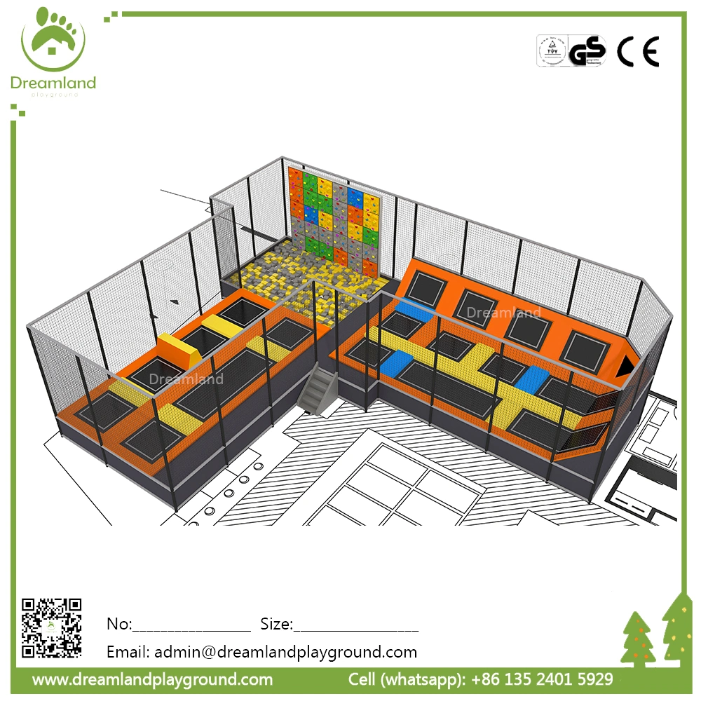 Commercial Indoor Sports Kids Trampoline Play Adults Fun Trampoline Park Competitive Trampoline with Soft Foam Cubes