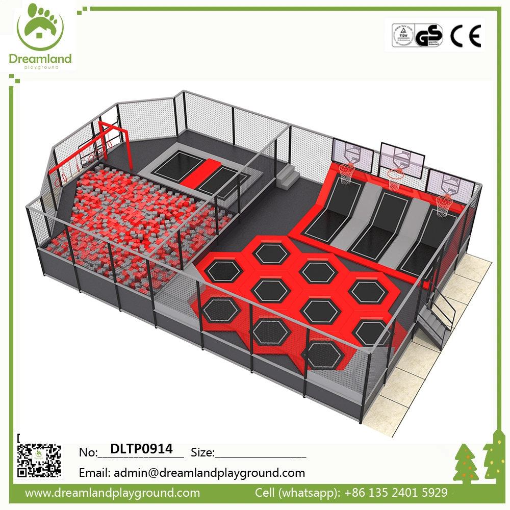 Adult Fully Used Foam Squares Trampoline Park Inside Commercial Big Steel Frame Trampoline