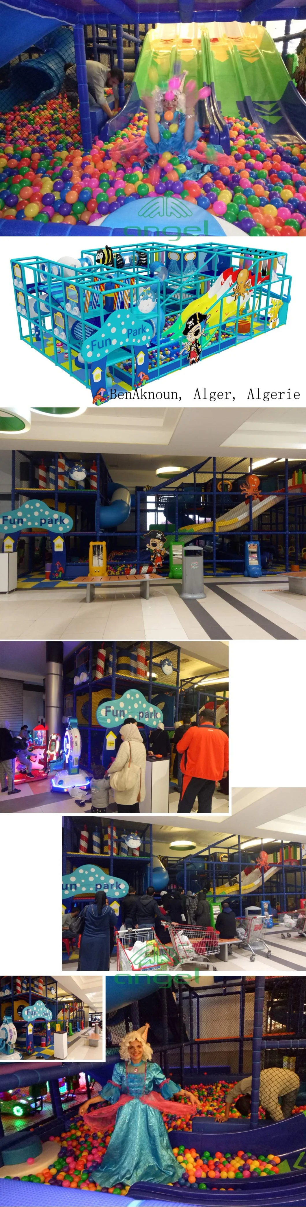 Customized Large Kids Indoor Playground Equipment with Trampoline Park