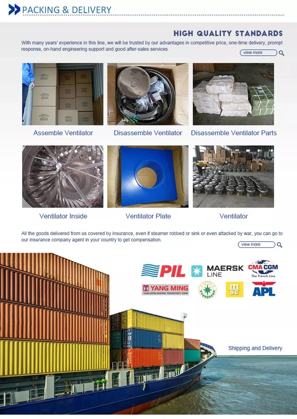 100/150 Type Roof Ventilator for Warehouse Roof Powerless Turbine Ventilator Roof Exhaust Fan