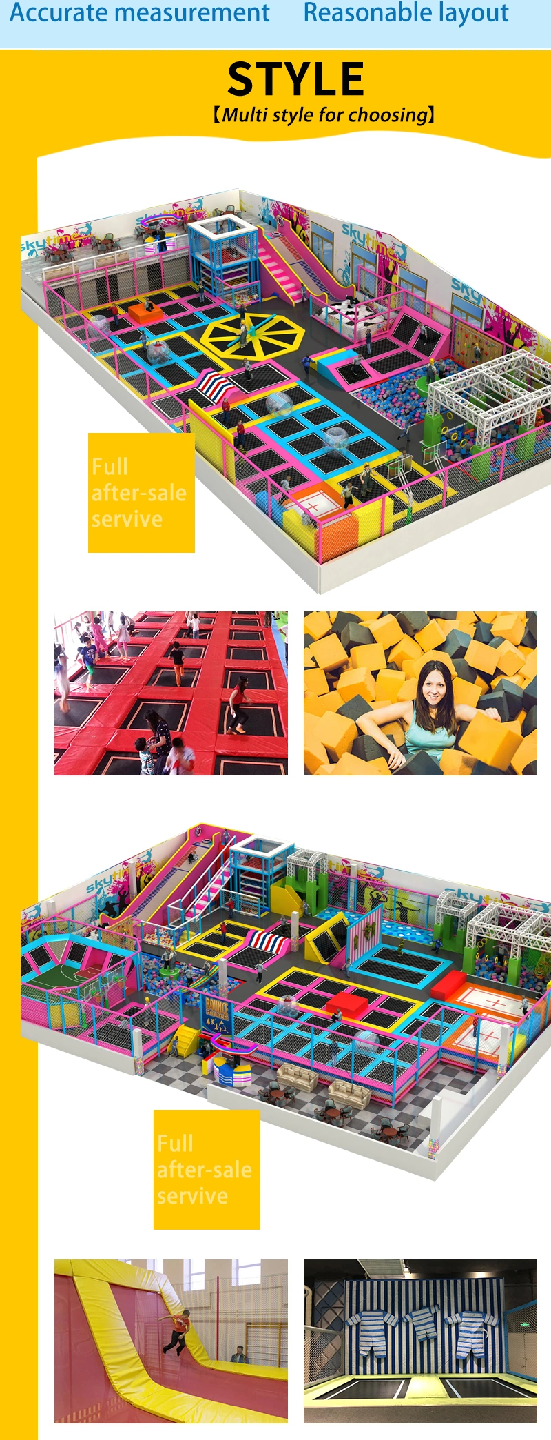 Sviya Indoor Marvelous Kids Fun Super Durable Commercial Trampoline Park