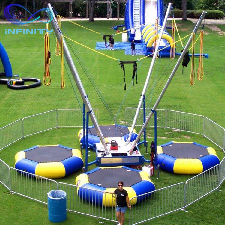 PVC Euro Bungee Jumping Trampoline Outdoor Amusement Park Inflatable Sport Games Bungee Trampoline