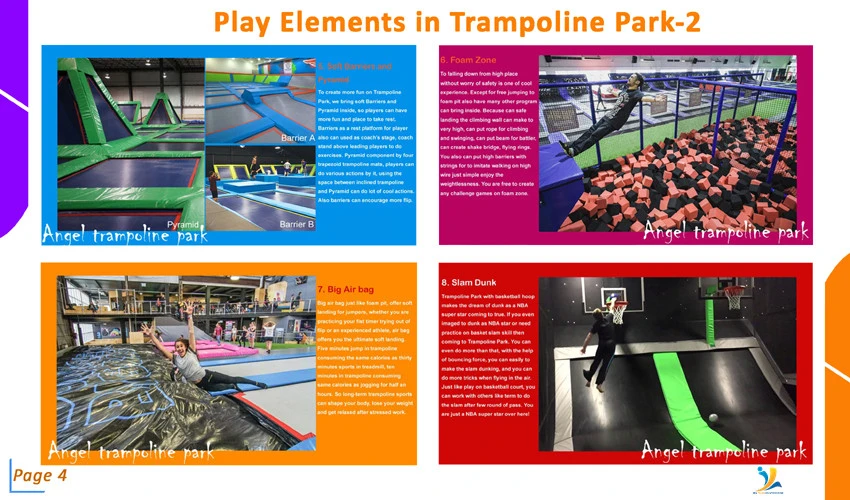 Trampoline Park Equipment, Extreme Trampoline with Ninja Warrior, Sky Zone Supplier