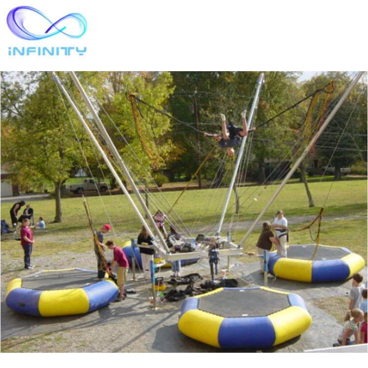 PVC Euro Bungee Jumping Trampoline Outdoor Amusement Park Inflatable Sport Games Bungee Trampoline