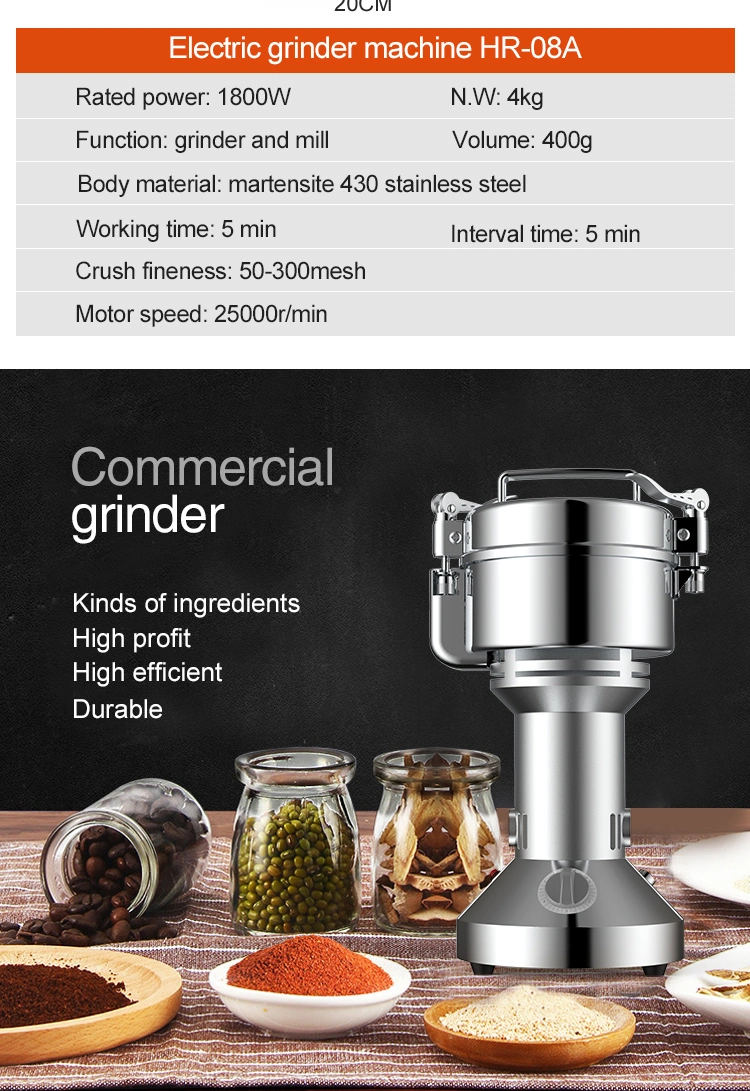 Hr08A Manual Food Processor Wheat Hand Grinding Machine Cylindrical Industrial Flour Mill