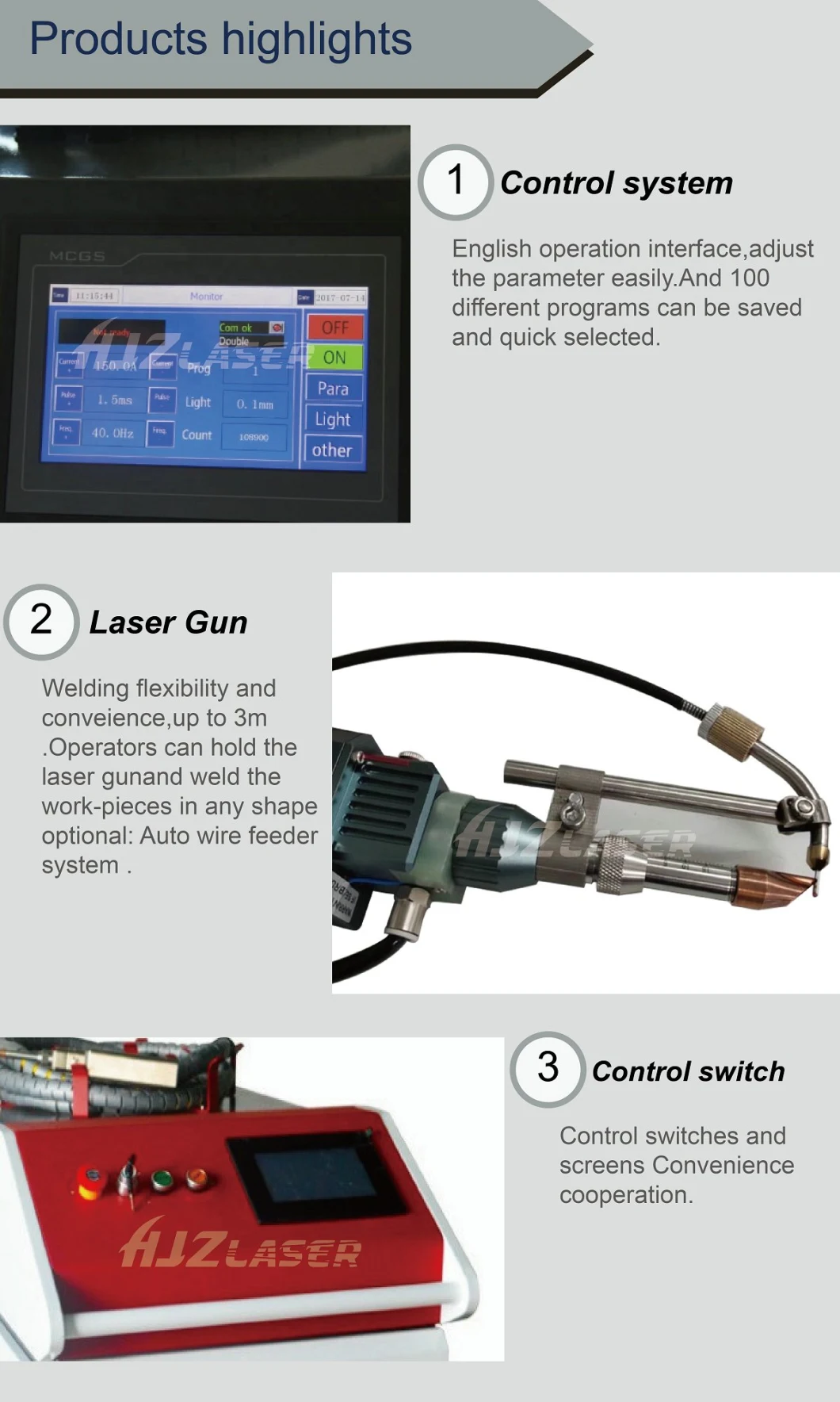 Continuous Fiber Handheld Laser Welding Machine for Metal Plate Handheld 500W 1000W 1500W