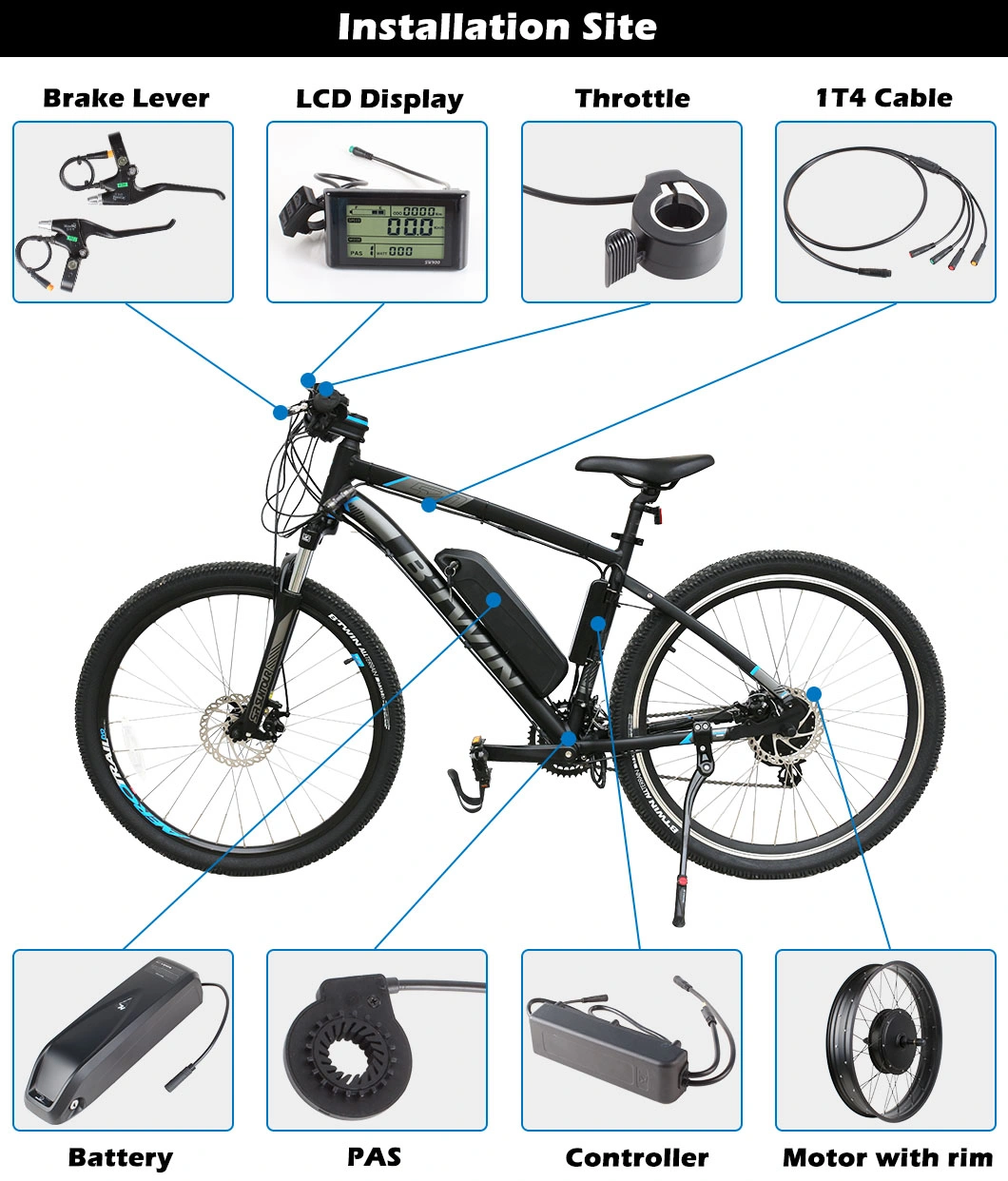 High Quality Waterproof 48V 750 Watt Fat Tire Electric Bike Conversion Kit