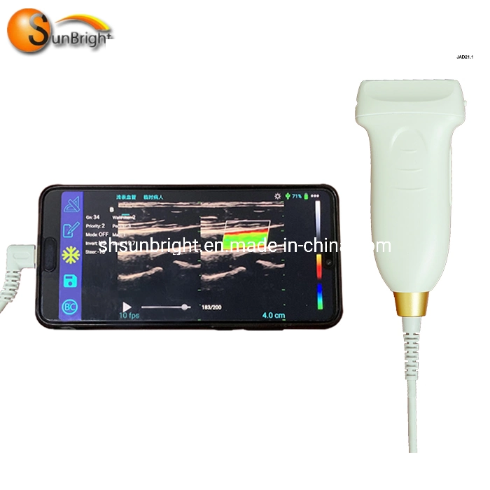 Transducer Ultrasound Linear USB Probe Color Doppler MHz Probe with 128 Elements