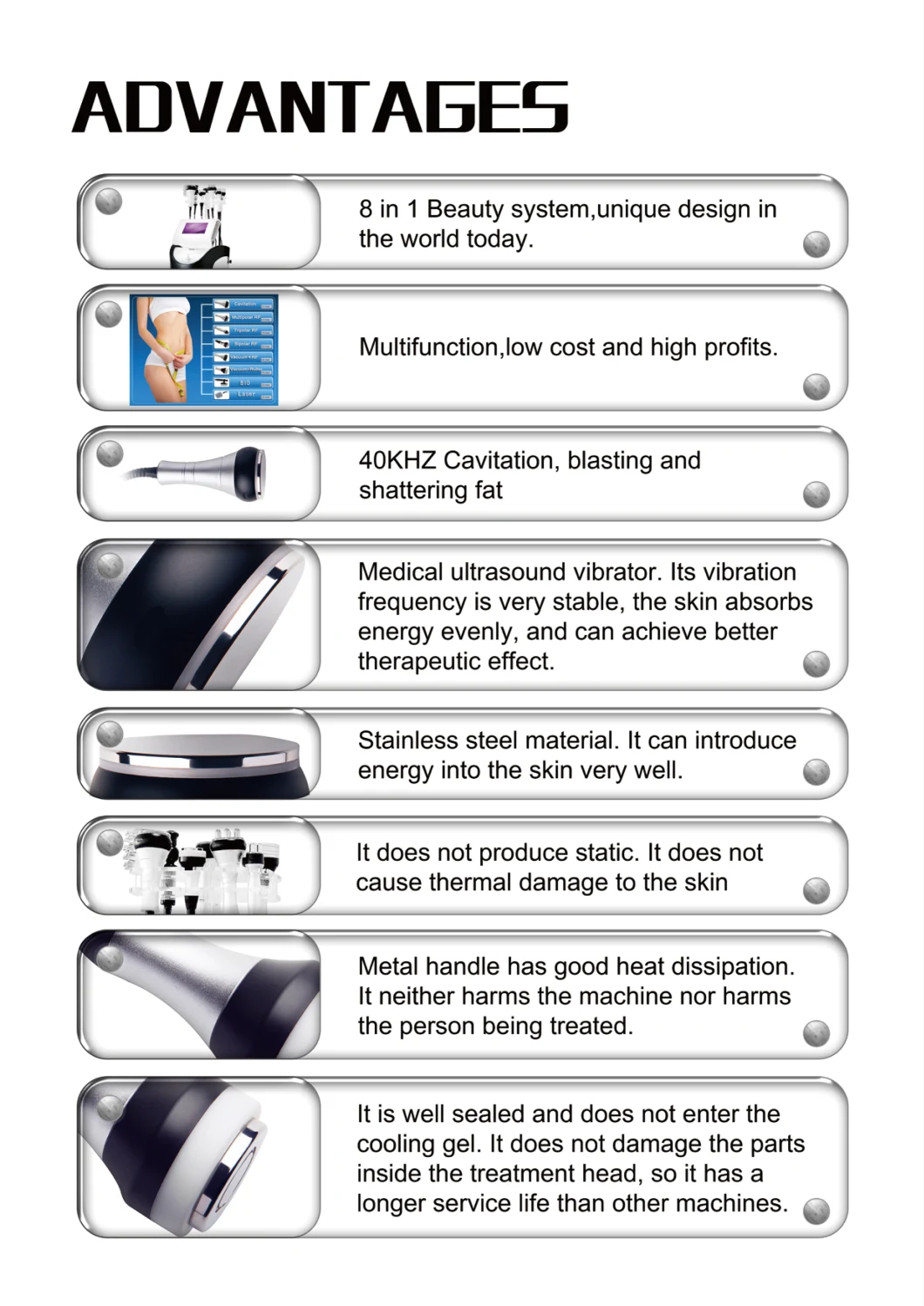 Ultrasonic Liposuction 40K Ultrasonic Cavitation Machine Multipolar Bipolor RF Laser Slimming Skin Body Salon Machine