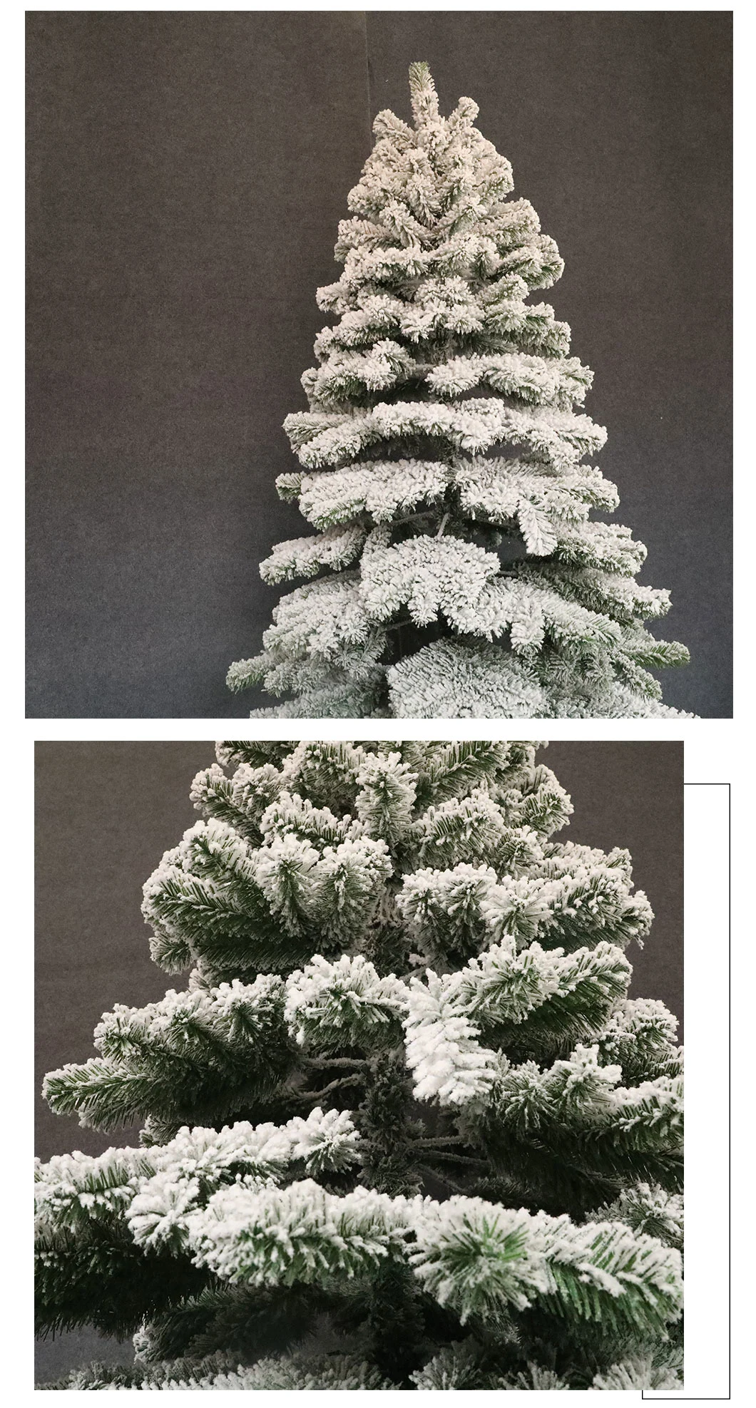 Artificial Xmas Tree Snow Effect Set Outdoor Decoration St2324-7'