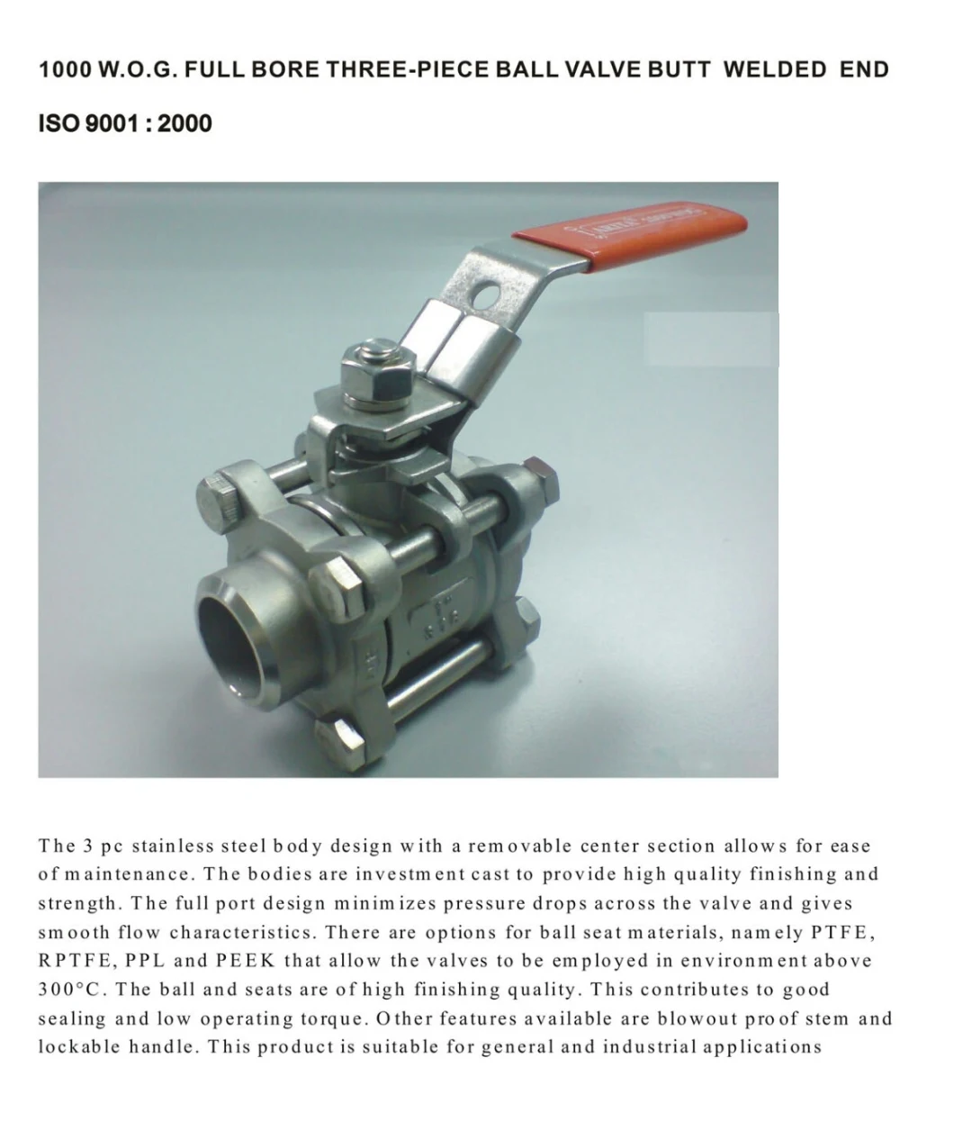 Factory Custom High Quality 2PC Stainless Steel Full Port Ball Valve