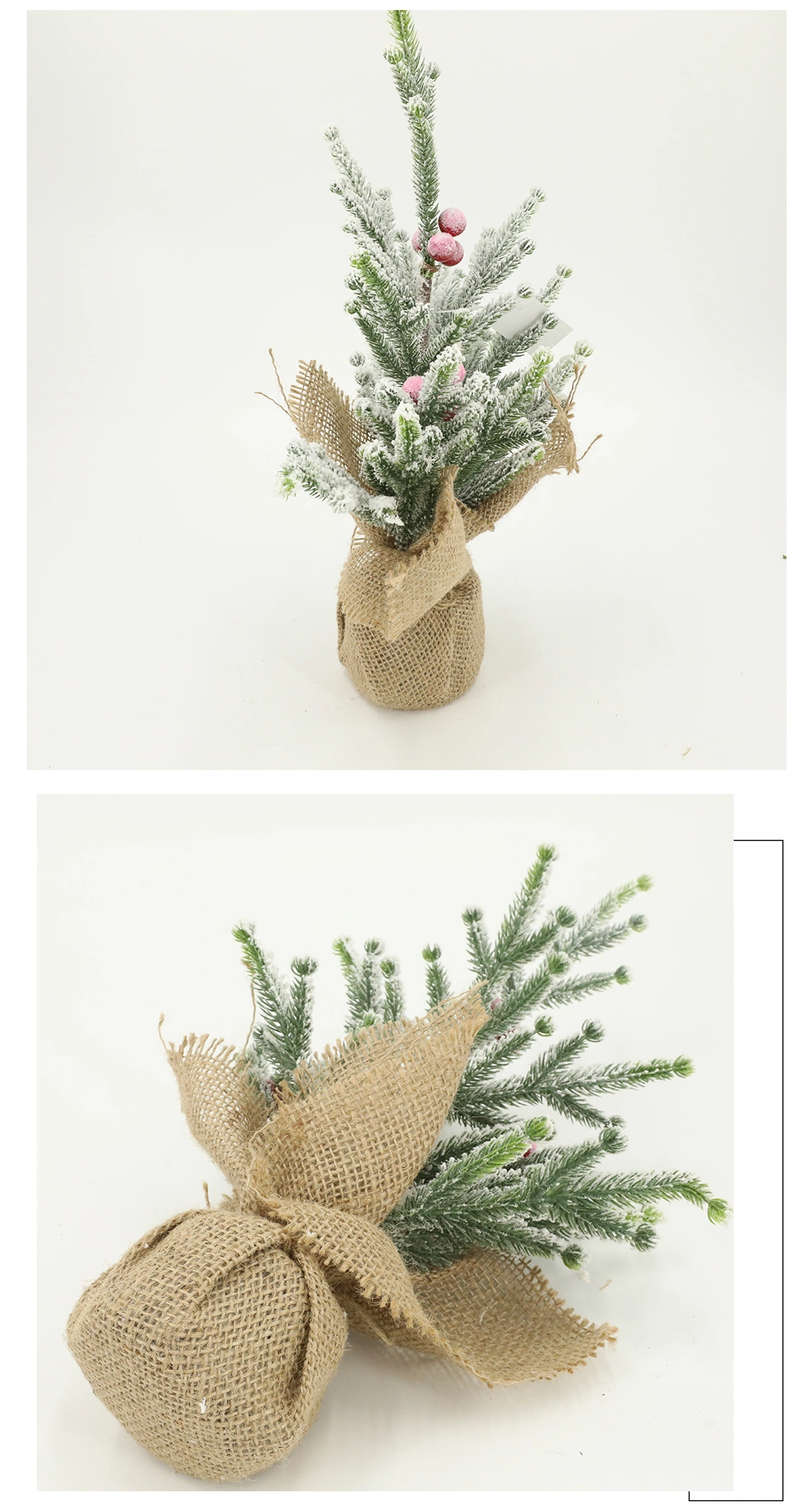 Xmas Tree Jute with Snow Effect Indoor Gifts Decoration Dy34062