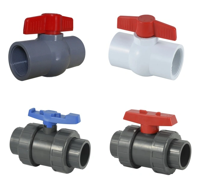 New Compact PVC Valve Ball Valve Plastic Valve with Threaded or Socket Hot Sales