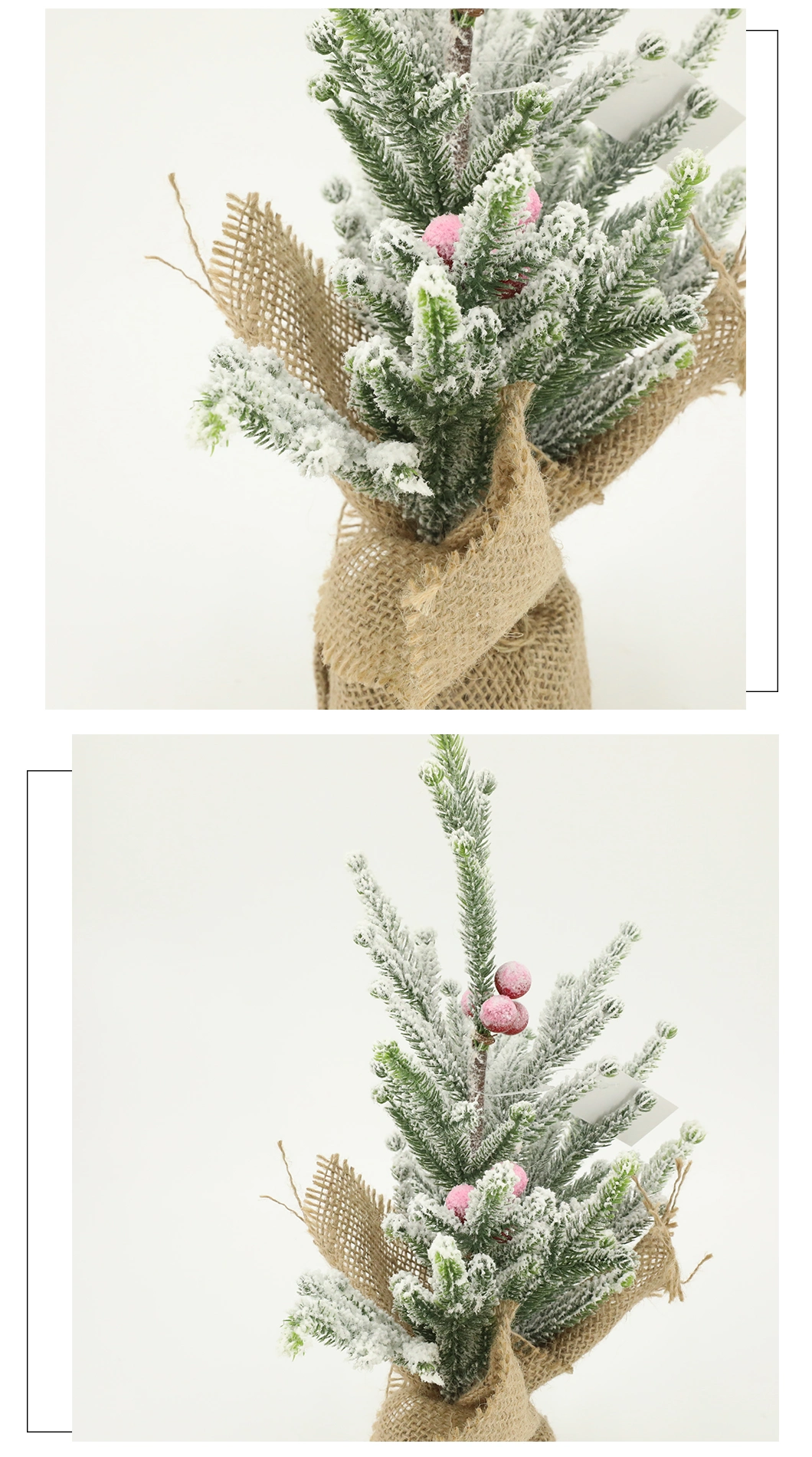 Xmas Tree Jute with Snow Effect Indoor Gifts Decoration Dy34062