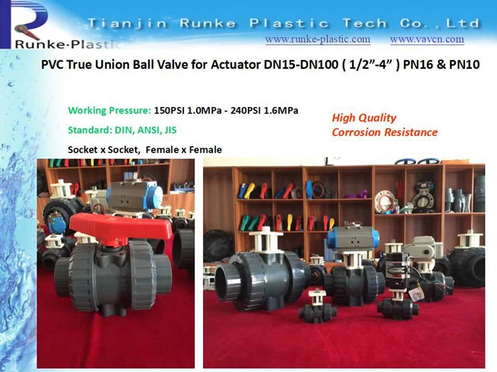 High Quality Plastic Ball Valve UPVC True Union Ball Valve PVC Double Union Ball Valve Female Threaded BSPT or NPT DIN ANSI JIS Standard