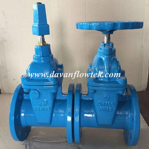 Ductile Iron Ggg40 Flanged Rubber Wedge Non-Rising Stem Water Pn16 Gate Valve Sluice Valve