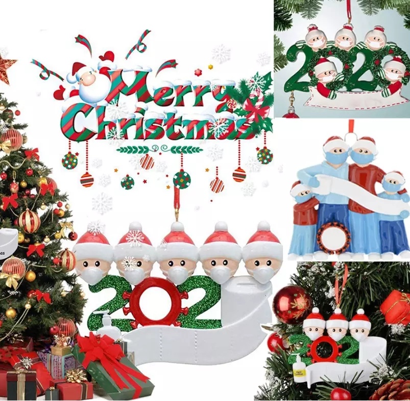 Party Ornament Personalized Name Pendant Gift Santa Claus PVC Soft Rubber Xmas Tree Hanging Christmas Decoration