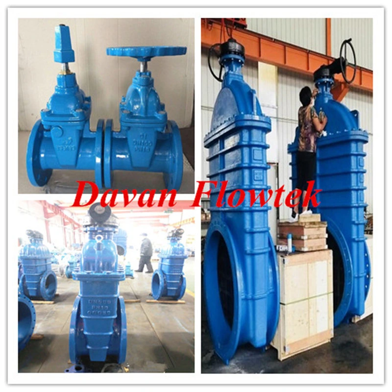 Gear Operated Ductile Iron Ggg50 DN50-1200 Pn16 Rubber Wedge Resilient Seat Gate Valve DIN F4 Gate Valve China Factory Water Gate Valve Flanged Gate Valve