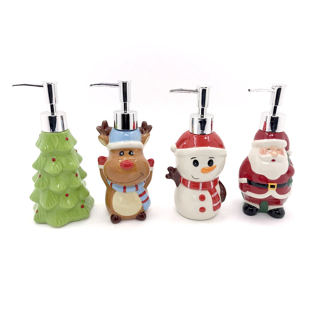 Promotional Ceramic Craft Santa Deer Xmas Tree Christmas Lotion