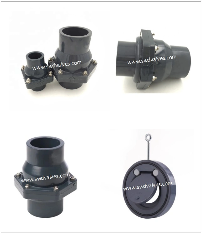 Plastic PVC Pipe Double Union Ball Check Valve, Swing Check Valve, Foot Valve