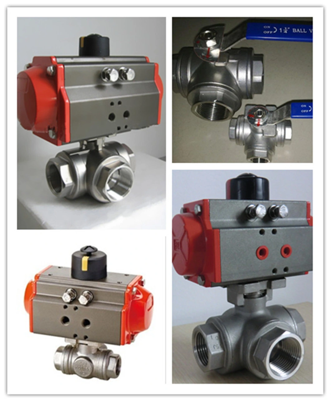 3 Way T-Port NPT Ball Valve 1000wog with Butterfly Handle