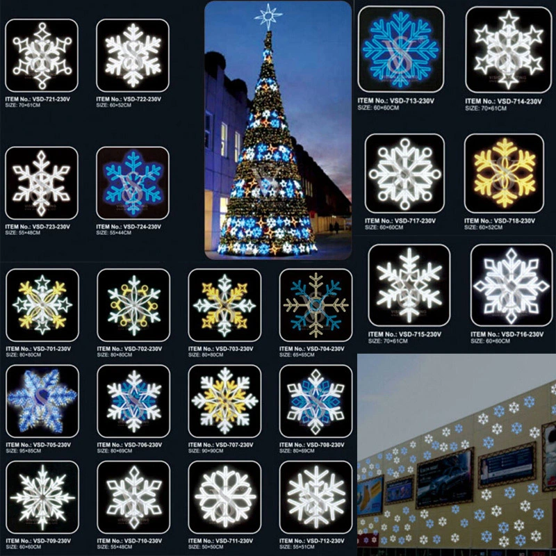 Christmas Tree Ornaments Xmas Decoration Snowflake Lights